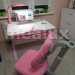 Комплект Mealux EVO Evo-30 PN + Y-528 KP - (стол+полка+кресло+чехол+лампа) белая столешница (дерево), цвет пластика розовый