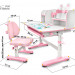 Комплект мебели (столик + стульчик + полка) Mealux EVO Panda XL pink BD-29 PN столешница белая / пластик розовый