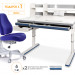 Комплект стол Mealux Montreal BD-670 W/MC + кресло Match Y-528 SB синее